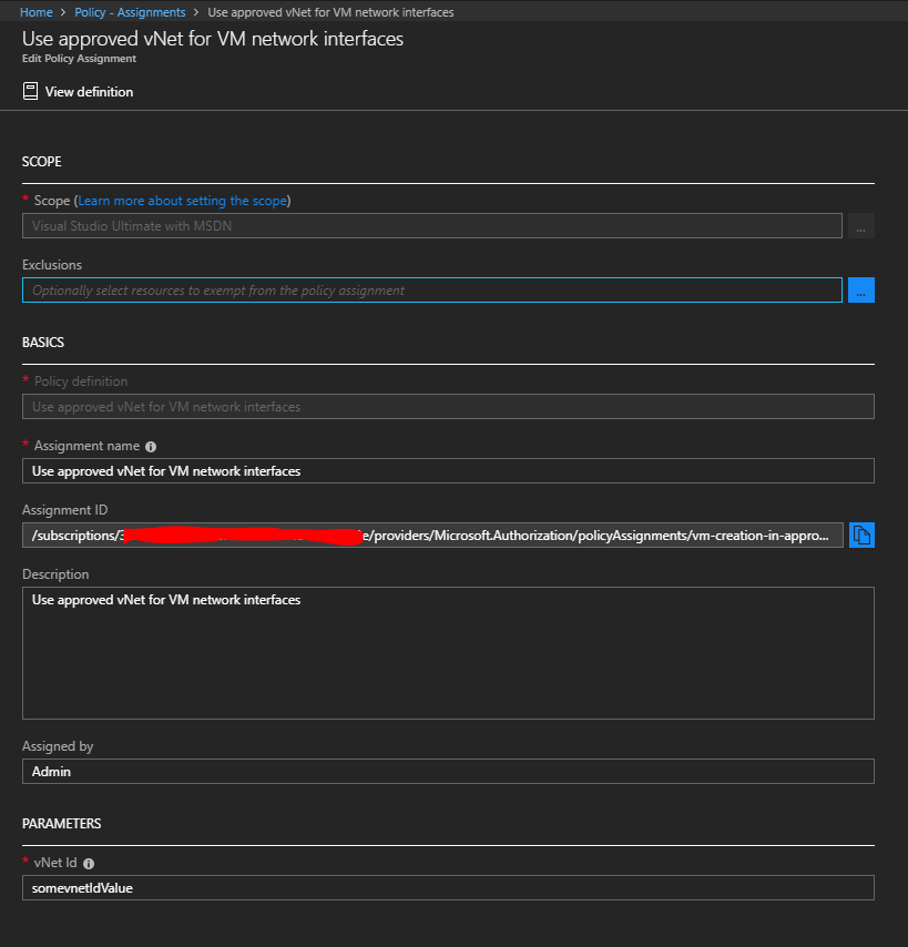 Azure Policy Assignment